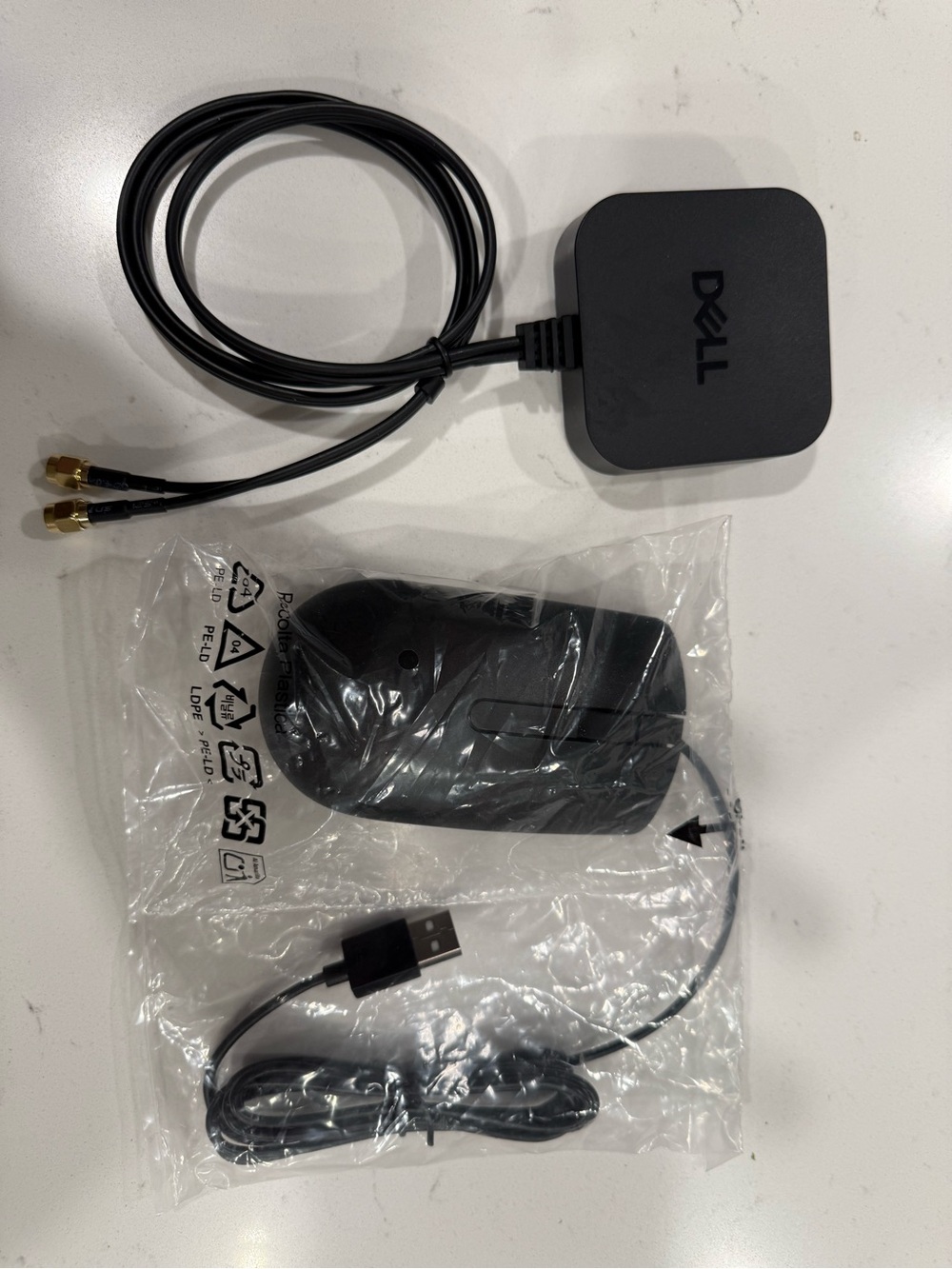 Dell external Wi-Fi / Bluetooth puck antenna bran new + mouse